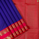 Indigo Blue With Gold Zari Vairaoosi Checked Design And Rani pink With Peacock and Chackaram two Line Gap Border Bridal Silk Saree