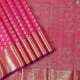 Rani Pink With Gold Zari Rudraksham Butta Motifs Lines And Self Colour With Peacock And Diamond Motifs Border Bridal Silk Saree