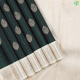 Bottle Green With Gold Zari Leaf Thilagam Butta Motifs Design And Sandal With Gold Zari Peacock Lines Border Traditional Silk Saree