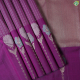Grape Violet With Silver And Gold Zari Vertical Dotted Lines And Self Colour With Dual Colour Rose And Hibiscus Flowers Butta One Side High Border Trendy Designer Silk Saree