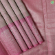 Onion Pink With Beige Silk Thread Self Designed Checks Design And Self Colour With Gold Zari Big Mango Butta Motifs Border Linen Silk Saree