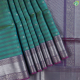 Peacock Green With Purple Colour silk Thread Grouped Stripes Small Silver Gold Zari Flower Butta Design And Purple With Silver And Gold Zari Lines Border Soft Silk Saree-Peacock green