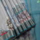 Sea Green With Multi Colour Nature Scenery Artistic Design And Self Colour With Gold Zari Border Digital Print Fancy Saree  -Sea Green