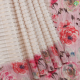 Creamy Sandal With Gold Zari Self Designed Stripes And Onion Pink With Floral Design Border Digital Print Fancy Saree-Creamy Sandal 