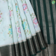 Pista Green With Multi Colour Flower Bouquet Embroidery Design And Bottle Green With Gold Zari Rose Flower Butta Border Fancy Saree-Pista Green 