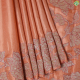 Honey Orange With Micro Round Butta And Micro Lines Body Design And Self Colour With Gold Zari Rose With Leaf Butta Border Fancy Cotton Saree-Honey Orange