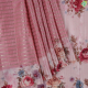 Rose Pink With Gold Zari Self Designed Stripes And Creamy Pink With Floral Design Border Digital Print Fancy Saree