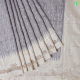Grape Grey With Cream White Small Buttas Design And Cream White With Embroidered And Cut Work Design Border Semi Tusser Saree