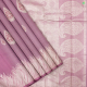 Rose Pink Colour With Thilagam Meena Work Silver Zari Fancy Border Pure Silk Linen Saree 