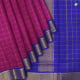 Magenta Pink With Purple Violet Colour Small Window Panel Checks Grand 9 Yards or Madisar Silks Saree
