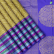 Sage Green With Purple Blue Colour Cross Diamond Thread Embosse Motifs Trendy Silks Saree 