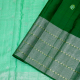 Pista Green Colour With Small Silver Zari Window Panel With Thilagam Motifs And Self Silver Zari Weaved Four Line Rudraksham Border Pure traditional Silk Saree