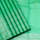 Pista Green Colour With Small Silver Zari Window Panel With Thilagam Motifs And Self Silver Zari Weaved Four Line Rudraksham Border Pure traditional Silk Saree