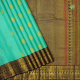 Sea Green With Gold Gold Zari Vairaoosi Self Double Peacock Thilagam Butta Motifs Design And Indigo Blue With Gold Zari Mango And Multi Line Rudraksham Butta Motifs Border Traditional Silk Saree 