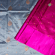 Silver Grey Colour With Gold Zari Small And Big Thilagam Motifs And Pink Colour With Two line Gold Zari Border Pure Banarasi Silk Saree