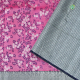 Rose Pink Colour With Indigo Blue Leaf And Silver Zari Flower Design Self Weaved With Indigo Blue Colour With Silver Zari Geometric Zig Zag Design Pure Trendy Designer Silk Saree 