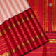 Dusty Peach Pink Plain Body With Reddish Pink Two Line Rudraksham Lines And Multi Gold Zari Lines Border Pure Traditional Silk Saree 