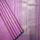 Creamy Pink Colour With Small Silver Zari Checked Small Rudraksham Butta Motifs And Silver Zari Self Border Pure Traditional Silk Saree