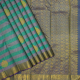 Lavender With Sea Green Big Lines And Gold Zari Flower Thilagam Butta Motifs Design And Purple Edge Border With Gold Zari Peacock Border Trendy Designer Silk Saree