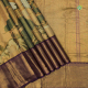 Honey Orange With Eliche green And Sage Green With Crane Flying Village Scenery Effect Design And Purple Violet With Gold Zari Diamond Butta Design Border Exclusive Grand Tissue Bridal Silk Saree
