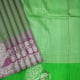 Lavender With Florescent Green Silk Thread Flower And Square Design And Self Colour Silver Zari Pink Silk Thread Peacock Design Border Trendy Designer Silk Saree 