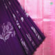Purple Colour With Silver Zari Big Leaf Branch Fancy Design WithOut Border Pure Linen Silk Saree