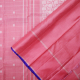 Onion Pink With Silver Zari Small Checked And Small Rudraksham Motifs Self Border Pure Trendy Designer Saree