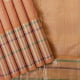 Peach Pink Colour With Silver Zari Big Thilagam Motifs And Self Colour Multi Colour Silk Thread Lines And Silver Zari Mango Border Traditional Silk Saree 