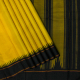 Corn Yellow With Honey Orange Small Checked Window Panel Design And Luxury Black Yellow And Pink Tri Lines Two Line Gap Temple Border Traditional Silk Saree 