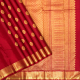 Magenta Red With Gold Zari Designed Round Butta Motifs Design And Self Gold Zari Self Stripped Design Border Traditional Silk Saree