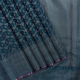 Peacock Blue With Silver Zari Pyramid Zig Zag Lines With Small Flower Butta Design And Self Colour With Silver Zari Self Designed Checks Border Grand Bridal Silk Saree