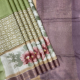 Eliche Green With Multi Green Shade with Flower And Leaved Design And Onion Pink With Copper Zari Temple Design Edge Border Tusser Silk Saree