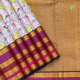 Baby Pink Colour With Multi Colour Contemporary Design Digital Print And Purple Violet With Gold Zari Rudraksham Lines And Three Line Self Embossed Border Pure Digital Printed Silk Saree