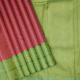 Rose Pink With Rose Gold Zari Velthari And Small Triangle Stripes Design And Apple Green With Gold And Silver Zari Multi Character Square Border Trendy Designer Silk Saree 