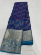 Peacock Blue With Silver Gold Zari Geomatic Design And Rama Blue With Silver Gold Zari Rangoli Floral And ZigZag Design Border Trendy Designer Silk Saree