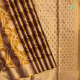 Golden Colour With Silver Zari Grand Floral Checked Design And Self Colour Silver Zari Diamond Floral Border Fancy Saree