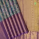 Sky Blue With Silver And Gold Zari With Light Purple Silk Thread Sparrow And Floral Gardening Design And Purple With Gold Zari Rangoli Floral Mayilkan High Border Grand Bridal Silk Saree
