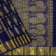 Royal Blue With Gold Zari Checked And Silver And Gold Zari peacock Butta Motifs  Self Colour Gold Zari Peacock And Yaali Butta Motifs Border Traditional Silk Saree