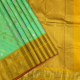 Rexona Green With Silver Zari Gold Zari Classic Butta Motifs And Double Colour Silk Thread Self Designed Cross Lines Mango Yellow With Gold Zari Butta Border Exclusive Grand Bridal Silk Saree