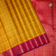 Corn Yellow Colour With Goldish Yellow Silver And Gold Zari Lines And Checked Rani Pink With Gold Zari Peacock Butta Motifs Border Pure Bridal Silk Saree