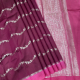 Purple Pink With Silver Zari Grand Flower And Creeper Lines Design Contrast Rose Pink Plain Border With Silver Zari Designs Padded Raw Mango Inspired Pure Dupion  Saree