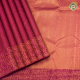 Beetroot Pink With Copper Zari Vairaoosi Lines And Self Colour With Copper Zari Water Drop Design Border Trendy Designer Silk Saree