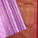 Lavender With Silver Zari And Pink Thread Grouped Lines Blue Grand Design Borderless Trendy Designer Silk Saree