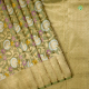 Pista Green With Gold Zari And Silver Zari  With Multi Colour Silk Thread Floral Design And Self Colour With Gold Zari  Checked And Flower Design Border Banaras Silk Saree