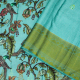 Sage Green Colour With Parrot And Floral Kalamkari Digital Print Half Saree Design And Self Silk Kalashekthra Thread Work Border Pure Digital Printed Silk Saree 