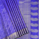 Indigo Blue With Silver Gold Zari Ancient Language Cross Lines Design And Self Colour With Gold Zari Half Rangoli Design And Half Mayilkan Design Border Grand Bridal Silk Saree