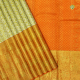 Parrot Green With Silver Zari Small Floral Butta Full Body Weaved Design And Reddish Orange With Gold Zari Elephant Butta High Border Exclusive Wedding Silk Saree