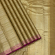 Cream Golden Colour With Silver Gold Zari Small Vairaoosi Lines Full Body Weaved Design And Purple with Gold Zari Rangoli Edge Border Traditional Silk Saree