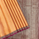 Pinkish Orange With Silver Zari Modern Rangoli And Flower Design Contrast Purple With Silver Zari With Muti Colour Threads Meena Work Contemporary Silk Saree 