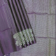 Purple Blue With Silver Zari Stripes Design And Self Colour Double Peacock With Floral Stand Design Border Soft Silk Saree 